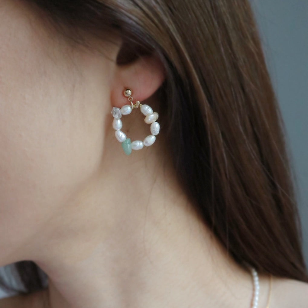 Summer Snow Pearl Earrings image 1