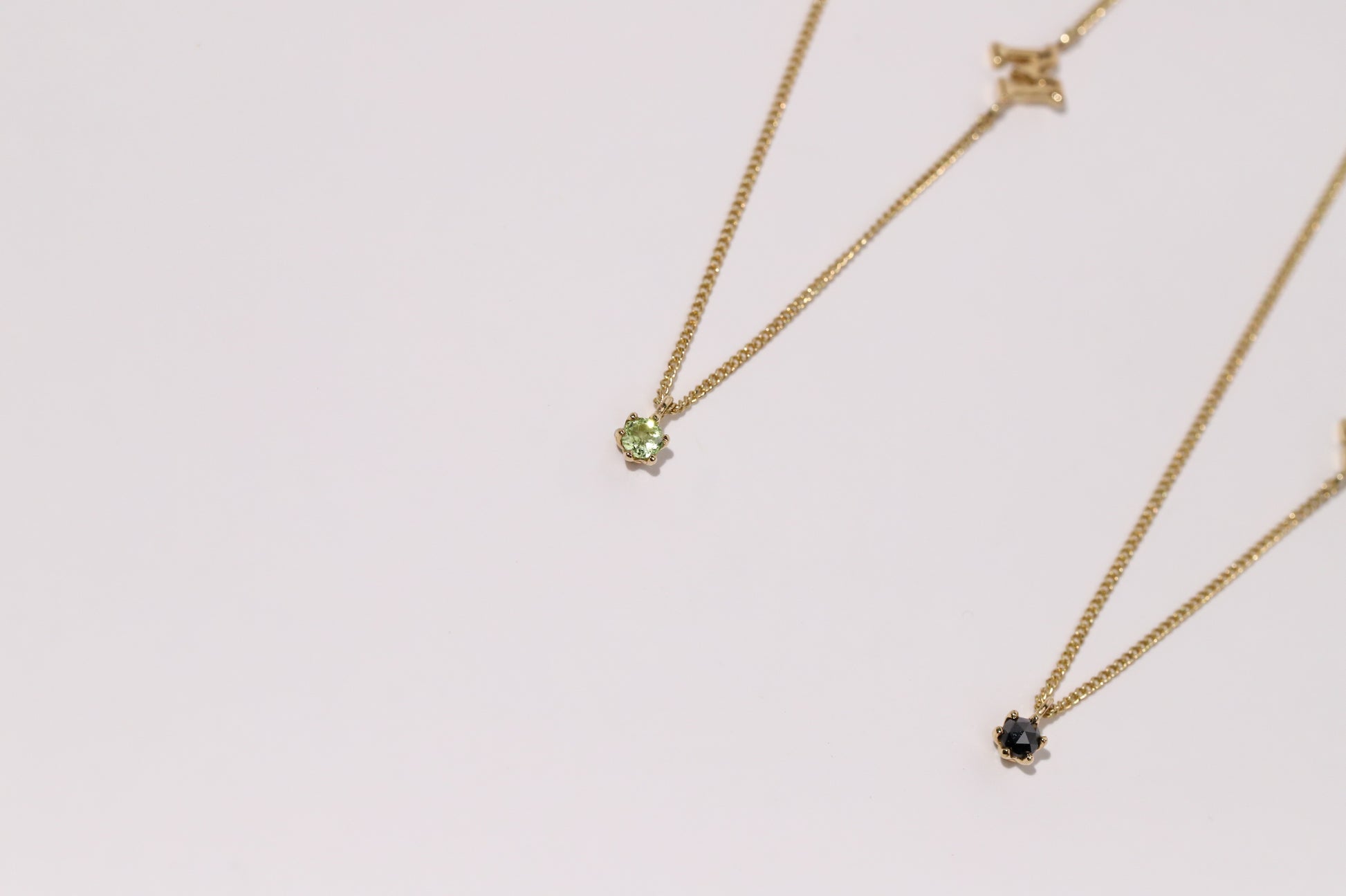 14K Gold Initial + Stone Necklace image 4