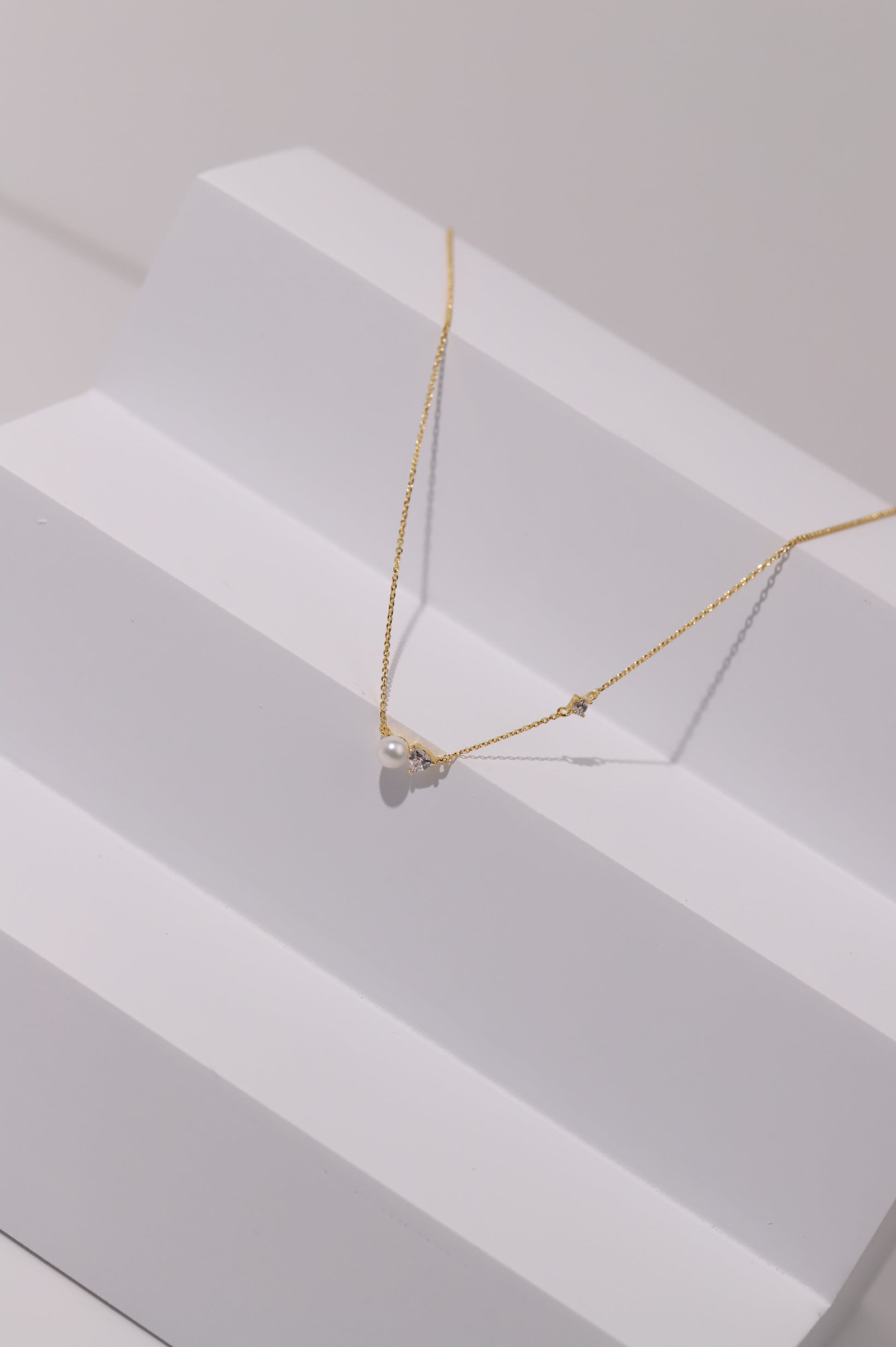 Pearl + Cubic Necklace image 4